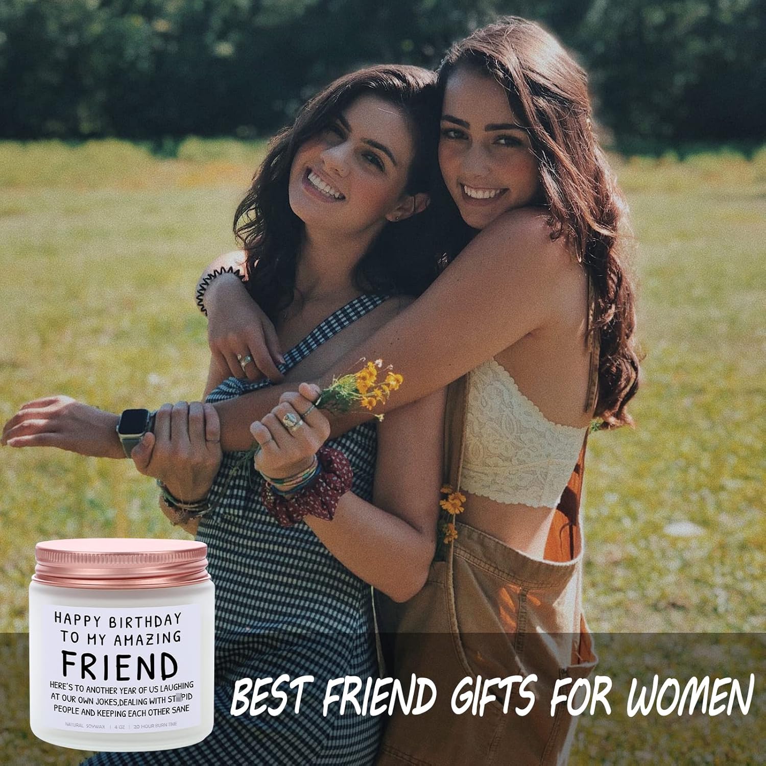 Happy Birthday Gifts For Friends & Besties - Funny & Lavender Candle Gift For Mom, Christmas & Mothers Day
