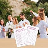 Who Knows The Bride Best Game, Bridal Shower Questionnaire Cards, Pink Wedding Game, How Well Do You Know The Bride, Bridal Shower Games, Bachelorette Party Games -Wktb03