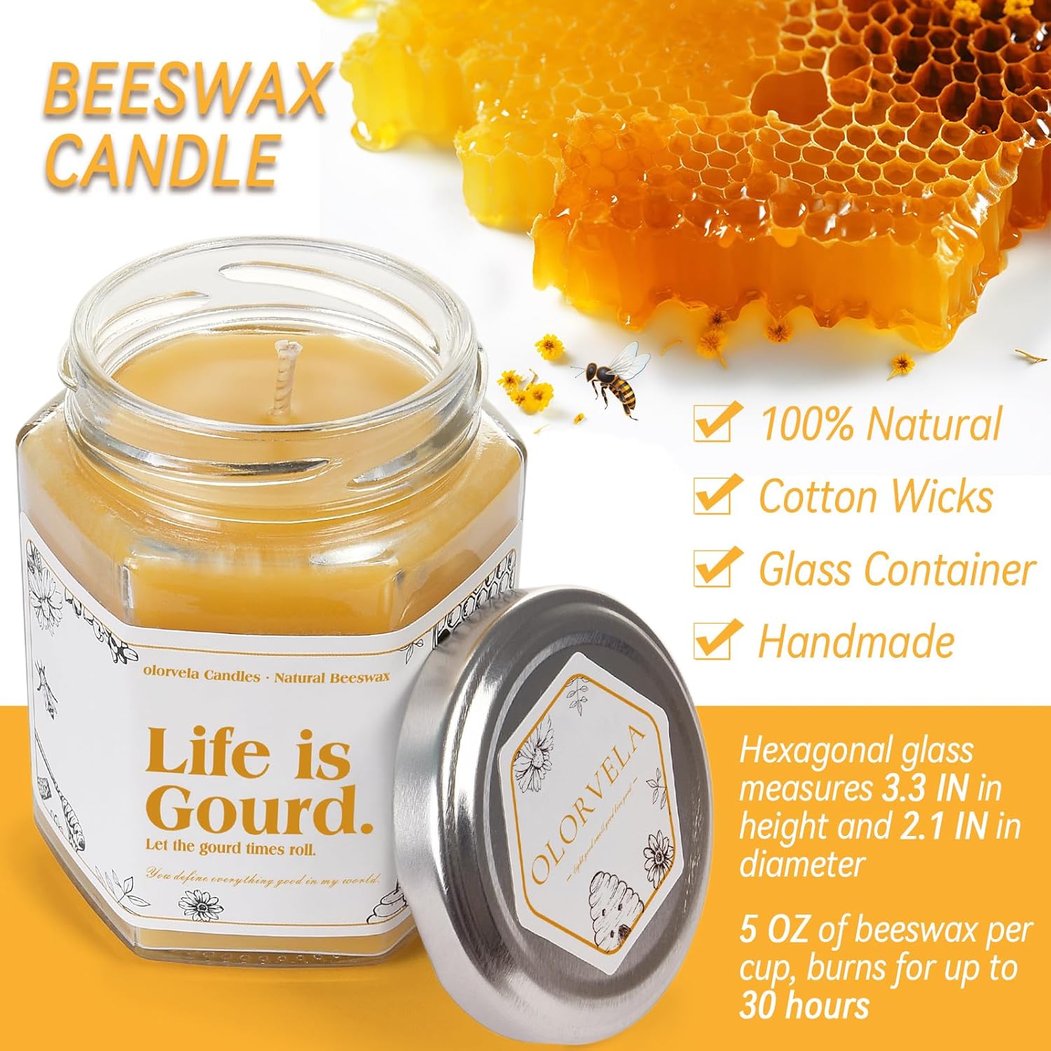 Gifts For Women - Pure Natural Beeswax Candles, Personalized Gifts For Women, Men, Mom, Dad, Sister, Teacher, Friends