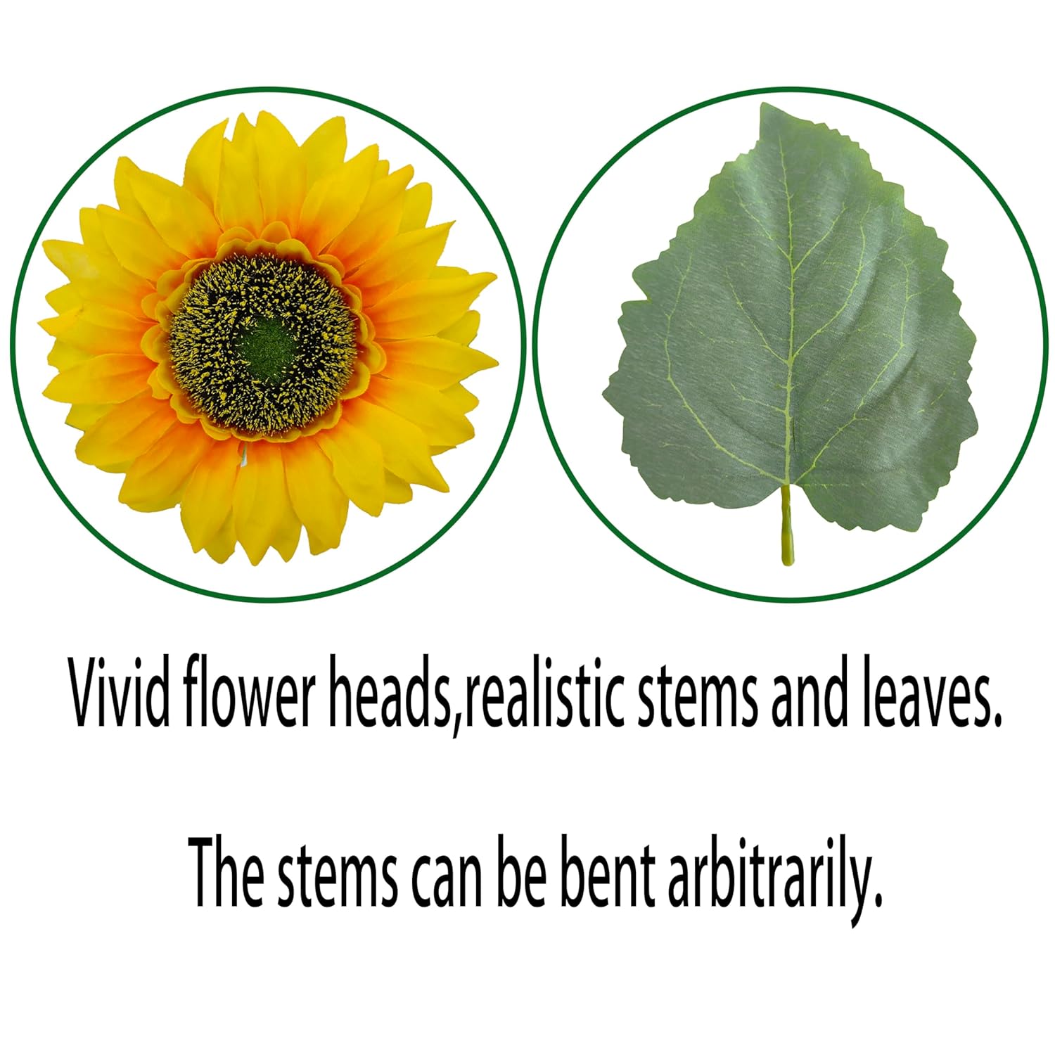 12Pcs Sunflowers Artificial Flowers, Fake Silk Sunflower With Long Stem, Artificial Sunflowers For Fall Home Decor, Baby Shower, Wedding Decor And Cemetery Flowers Decor (Yellow, 18 Inch)