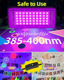 4 Pack 50W LED Black Light Flood Light IP66 Waterproof Outdoor UV Spotlight for Glow Party Halloween Body Paint Decor