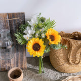 Artificial Sunflowers For Decoration, Fake Flowers Bouquet Handcrafted, For Home Office Decor, Kitchen Dining Table Decor, Farmhouse Centerpiece Table Decoration