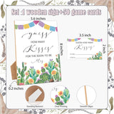 How Many Kisses Bridal Shower Games, Guess How Many Kisses For The Soon To Be Mrs, 1 Wooden Sign With 50 Cards, Mexican Fiesta Guessing Game For Wedding, Bachelorette Party, Engagement Decoration