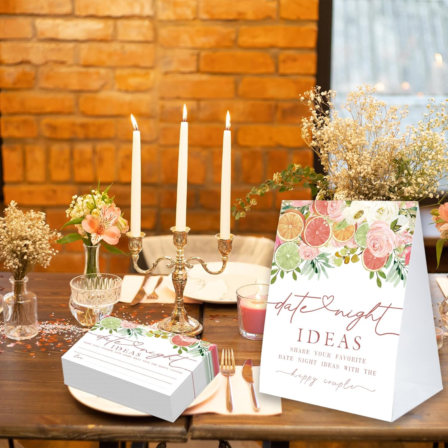 Date Night Game: 1 Sign & 50 Cards, Bridal Shower & Wedding Shower Game, Adults 18+