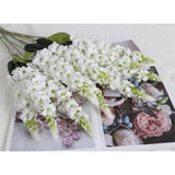 8Pcs White Snapdragon Artificial Flowers Delphinium Artificial Silk Flowers Long Stem Hyacinth Fake Flowers For Wedding Home Outdoor Party Floral Arrangement Centerpiece Table Decoration (White)