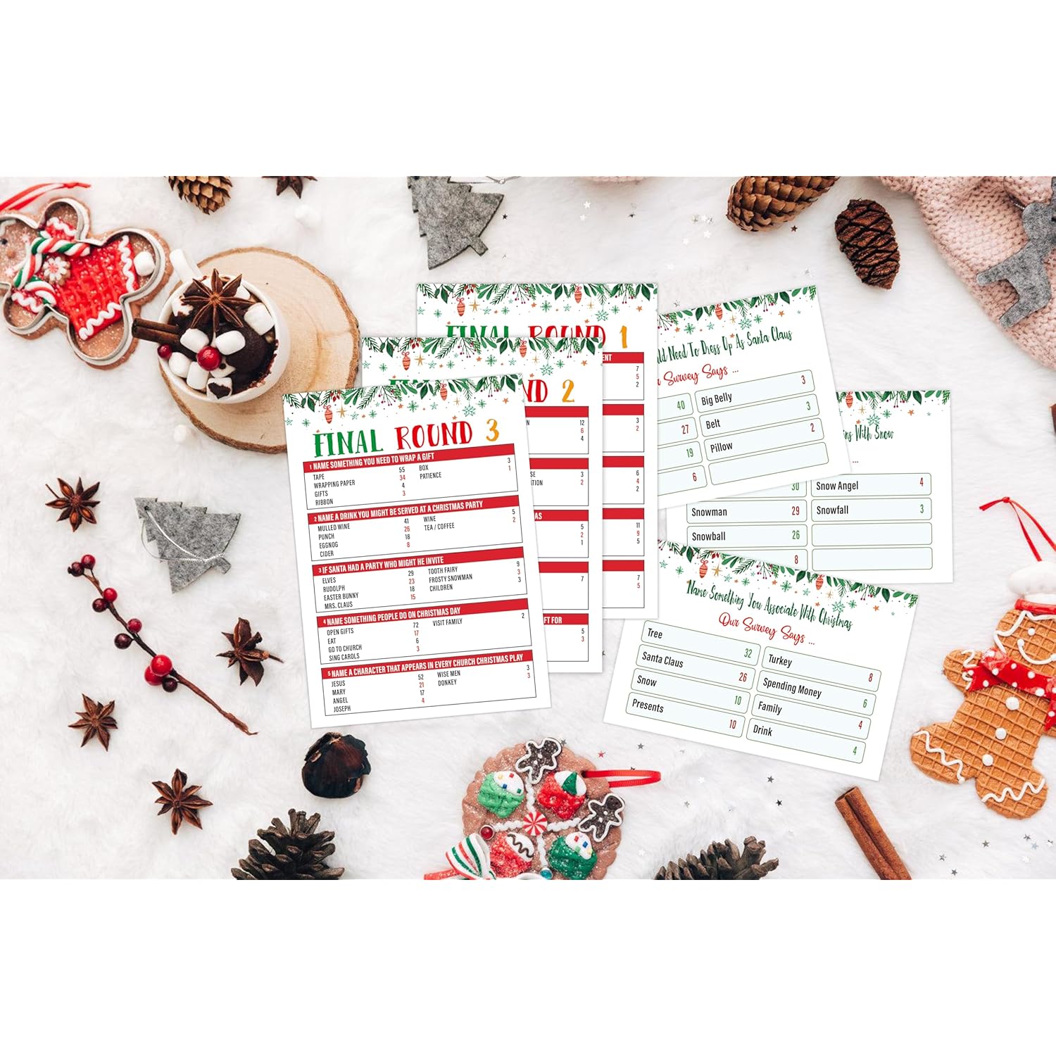 Christmas Friendly Feud Game Set, Friendly Feud Quiz, Family Feud Quiz, Baby Shower Game, Family Games For Adults, Christmas Games Xmas Holiday Winter Party Supplies-L006