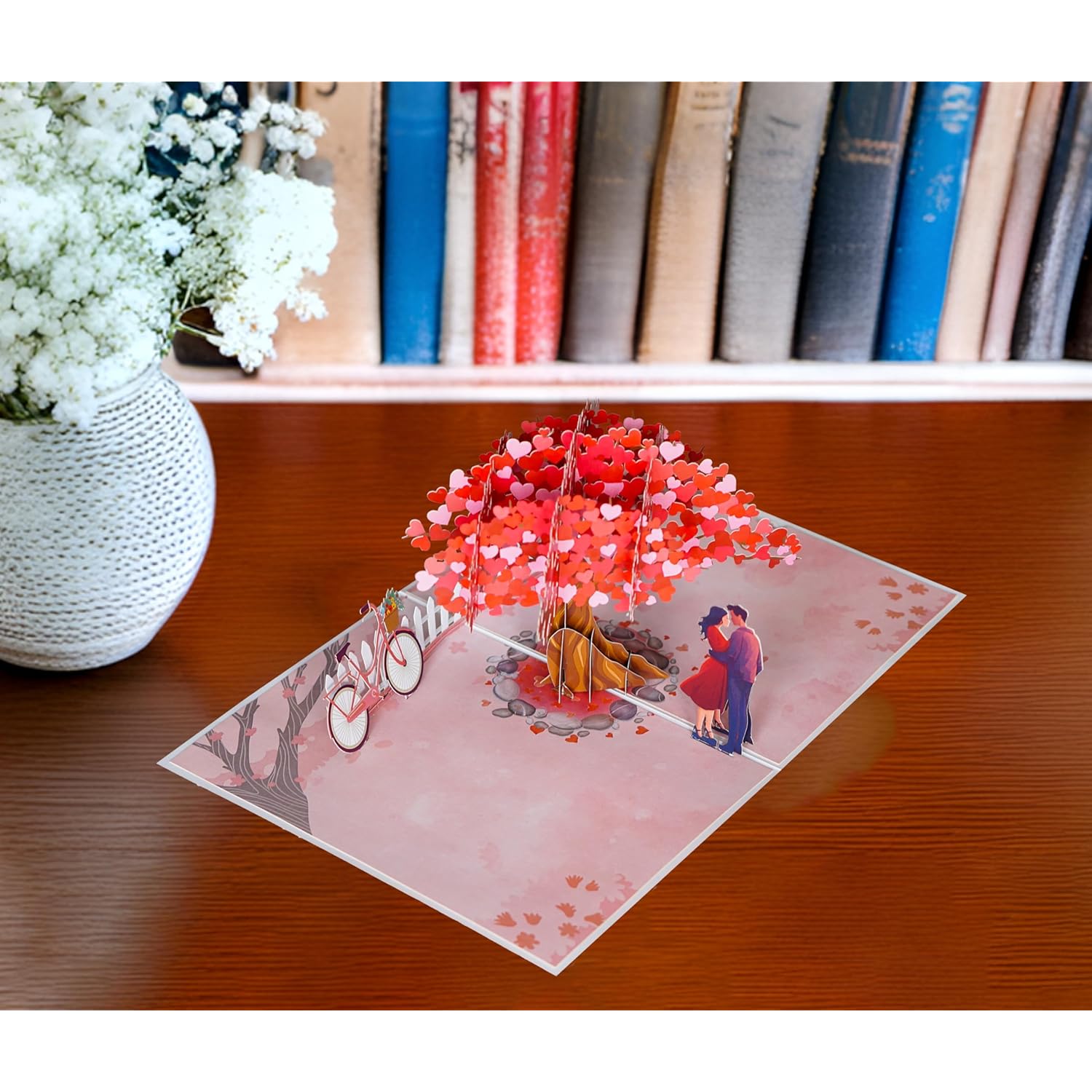 Romantic Couple Love Tree Pop Up Anniversary Cards, 6X8In Wedding Anniversary Card, Valentines Day Cards, 3D Romantic Gift For Her, Him, Husband, Wife (Romantic Couple Love Tree).