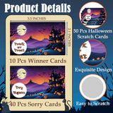 Halloween Scratch Off Cards, 50 Pack Spooky Scratcher Tickets, Trick Or Treat, Fun Halloween Party Game Decoration Supplies - A04