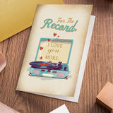 Romantic Valentines Day Card, Record Player Birthday Card For Him Her, Retro Wedding Anniversary Cards For Husband Wife, For The Record I Love You More