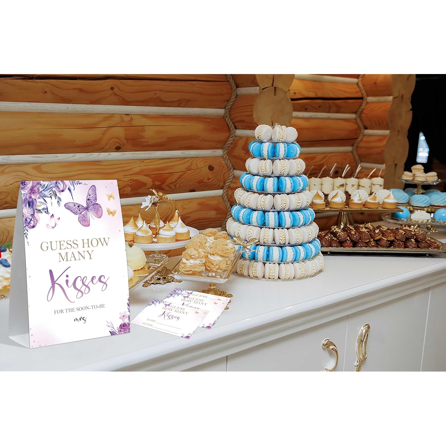 How Many Kisses Bridal Shower Game, Butterfly Bridal Shower Sign And 50 Cards, Bridal Games For Showers, Engagement Party Games, Wedding Shower Decor, Bridal Shower Gifts For Couples,1