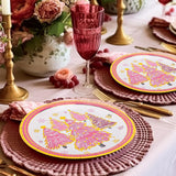 40Pcs 9 Inch Christmas Plates Merry Christmas Disposable Paper Plates Gold Foil Pink Xmas Tree Party Plates For Holiday Party Dinner Tableware Supplies Decor