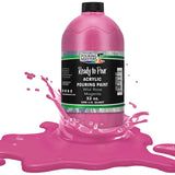 Pouring Masters Wild Rose Magenta Ready To Pour Acrylic Pouring Paint - Premium 32-Ounce Pre-Mixed Fluid Acrylic Paint - Fluid Art Supplies For Canvas, Wood, Paper, Tile & Rocks