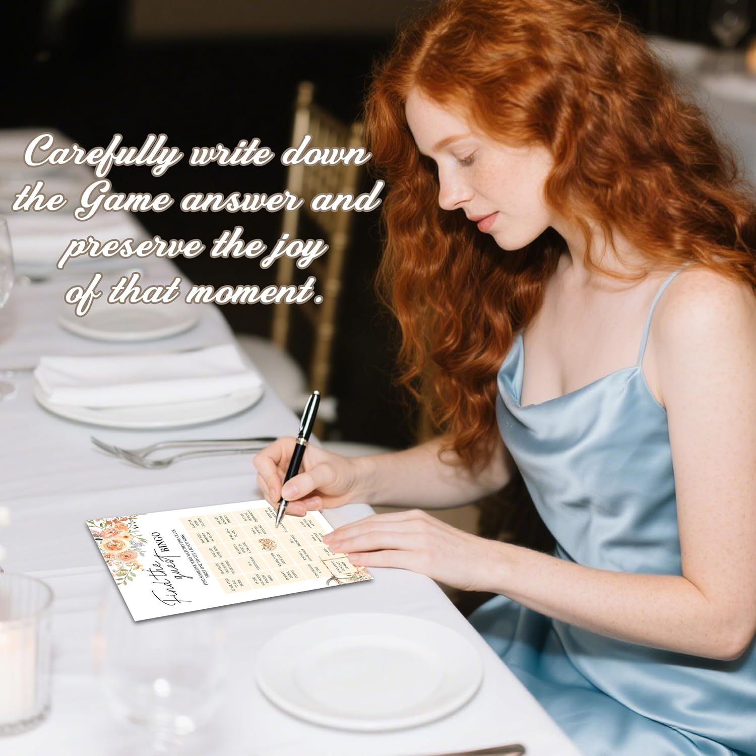 Fall Floral Bridal Shower Games, Find The Guest Bingo Minimalism Wedding Game Card, 25 Pcs Engagement Bachelorette Party Supplies, Autumn Wedding Shower Game For Reception -A008