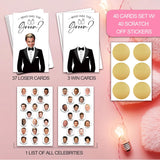 Who Has The Groom Bridal Shower Games, 41Pcs Simple Diamond Ring Scratch Off Cards, 3.5"X 2.1" Bachelorette Party Favor Decor, Engagement Party Ideas Activities-A09