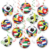 Soccer Hanging Swirls, 30Pcs Soccer Ball Ceiling Streamers Football Theme Party Swirls for Sport Event Game Hanging Decorations