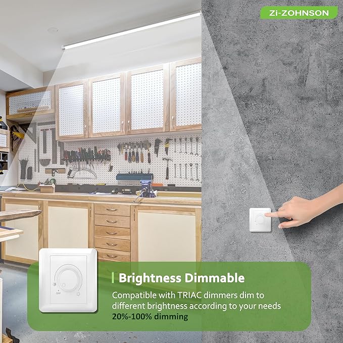 6 Pack Dimmable 4FT LED Shop Lights 30W 4500LM Tunable 3000K 6500K Linkable T8 Fixtures