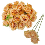 Artificial Light Coffee Satin Rose Flower Heads,42 Pcs Toffee Silk Rose Heads With Stems,3.5'' Rose Artificial Flowers Bulk,Artificial Brown Rose Flower Heads For Diy Crafts Bouquet (42, Toffee)