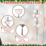30 Pieces Artificial Christmas Berry Picks With Snowflake Glitter Holly Berry Stems For Christmas Tree Ornaments Vases Diy Crafts Wedding Party Holiday Decor(Glitter White)