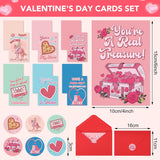 24 Pack Valentines Day Cards, Funny Valentines Card With Envelopes & Stickers, 6 Designs Valentine Cards For Kids Classroom, School, Adults, Family, Friends, Happy Love Notes For Him & Her