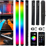 2 Pack K60 RGB LED Video Light Sticks 20W 1950LM Rechargeable Handheld Tube Lights
