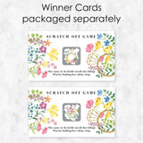 Big Dot of Happiness Bridal Shower Game Cards - Premium Floral Wedding Party Scratch Off Activity Set, 22 Cards with 2 Winners, Wildflower