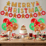 Gingerbread Man Christmas Birthday Party Decorations - Christmas Party Decorations Merry Birthday Banner Gingerbread House Cake Topper Red Green Brown Latex Balloons For Holiday Baby Shower Decor