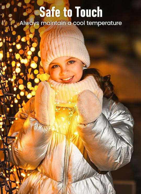 66FT 200 LED USB Fairy Lights Warm White Twinkle String Lights with Remote Timer Waterproof Silver Wire for Bedroom Christmas Decor