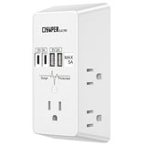 3-Sided Wall Tap Surge Protector with 5 AC Outlets and 4 USB Charging Ports