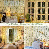 200 LED Ivy Vine Fairy Lights with Remote 6.5FT x 6.5FT Artificial Leaf String Lights for Bedroom Wall Curtain Wedding Party Christmas Indoor Decor