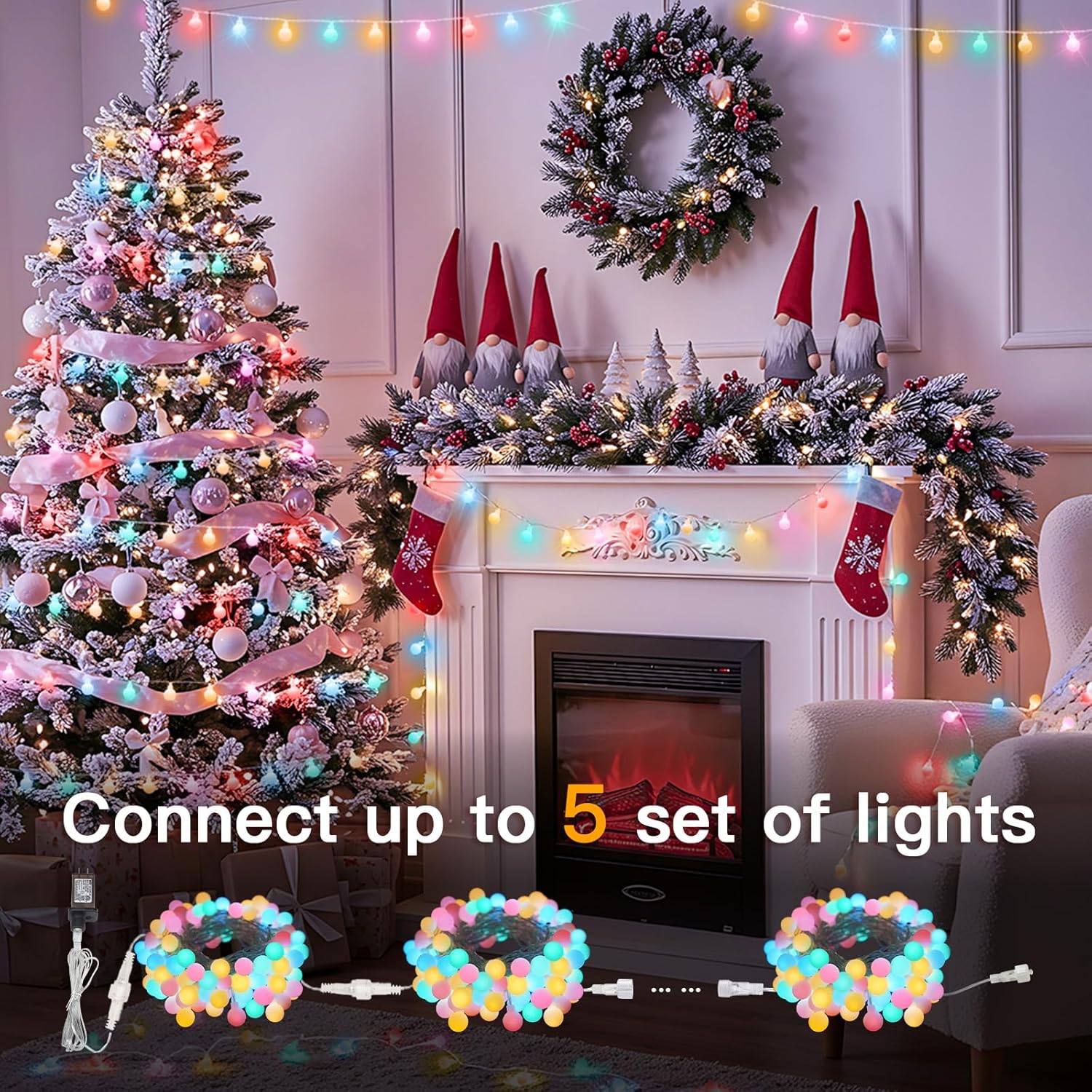 Globe String Lights, Led Fairy Lights With Remote For Classroom, Bedroom, Party, Christmas Decorations, Room, Indoor, Tr