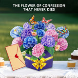 3D Pop-Up Greeting Card 1 Pcs, Birthday Card For Mom With Paper Flowers, Mother'S Day Gift Cards, Handmade Paper Flower Bouquet (Exquisite Hydrangea)