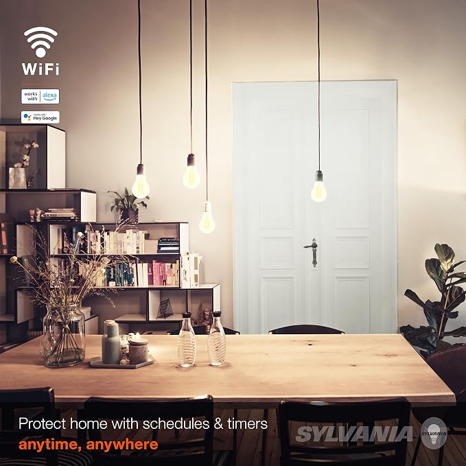 Smart WiFi Filament LED Bulb A19 7.5W Soft White 2700K Alexa Google Compatible