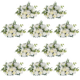 Large Flower Centerpieces For Tables: 17.7 Inch Diameter White Artificial Flower Ball Arrangement 10 Pcs For Wedding Party Centerpiece - Fake Floral Rose For Bridal Shower Decorations