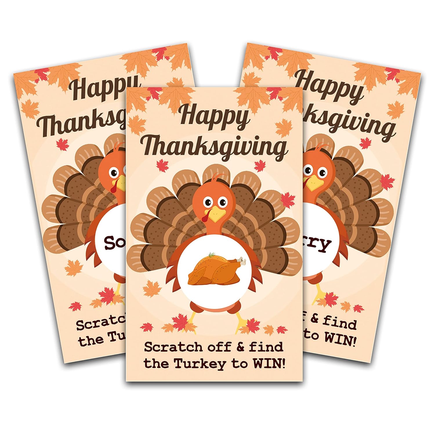 Happy Thanksgiving Scratch Off Game Cards - Turkey Party Game Scratch Off Game - Thanksgiving Party Game - 50 Cards(A01)
