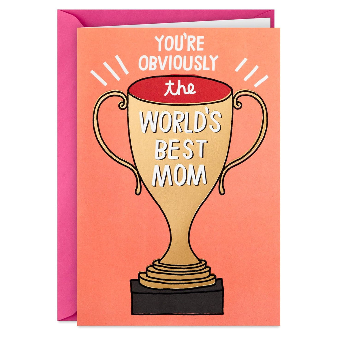 Hallmark Shoebox Funny Mother's Day Card from Son or Daughter (World's Best Mom Trophy)
