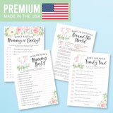 40 Elephant Baby Shower Games For Girl-Who Knows Mommy Best, Guess Who Mommy Or Daddy Baby Shower Game, Baby Games For Baby Shower Family Feud Game, Girl Baby Shower Tradition Cards