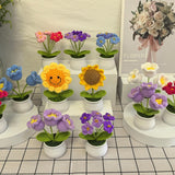 Crochet Flowers Forever Artificial Flowers Bouquets For Decorations, Inspirational Gifts For Women Mom Sister Teacher Coworkers Birthday, Christmas, Purple