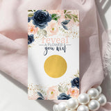 Bridal Shower Games Boho - 30 Pack - Fun Scratch Off Raffle Cards, Wedding Shower Game Or Engagement Party Ideas, Rustic Blue And Pink Floral Themes