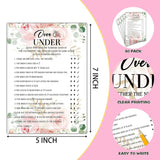 Bridal Shower Game Set - Over Or Under Party Cards For Wedding - Floral Wedding Shower Party Favor Decor - Blush Pink Engagement/Bachelorette Party Games Supplies & Activities - 30 Game Cards(C04)