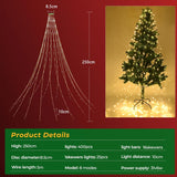 Christmas Tree Lights, 400 Led Christmas Light With 8 Light Modes & Memory Function, 8.2Ft X 16 Lines String Lights With