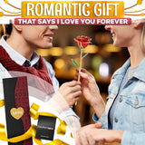 Gold Rose Artificial Flowers 24K – Gold Dipped Rose With Stand, Card & Gift Box, Flower Gifts For Women – Sweet Gifts For Girlfriend For Anniversary, Birthday & Romantic Valentines Gift For Wife