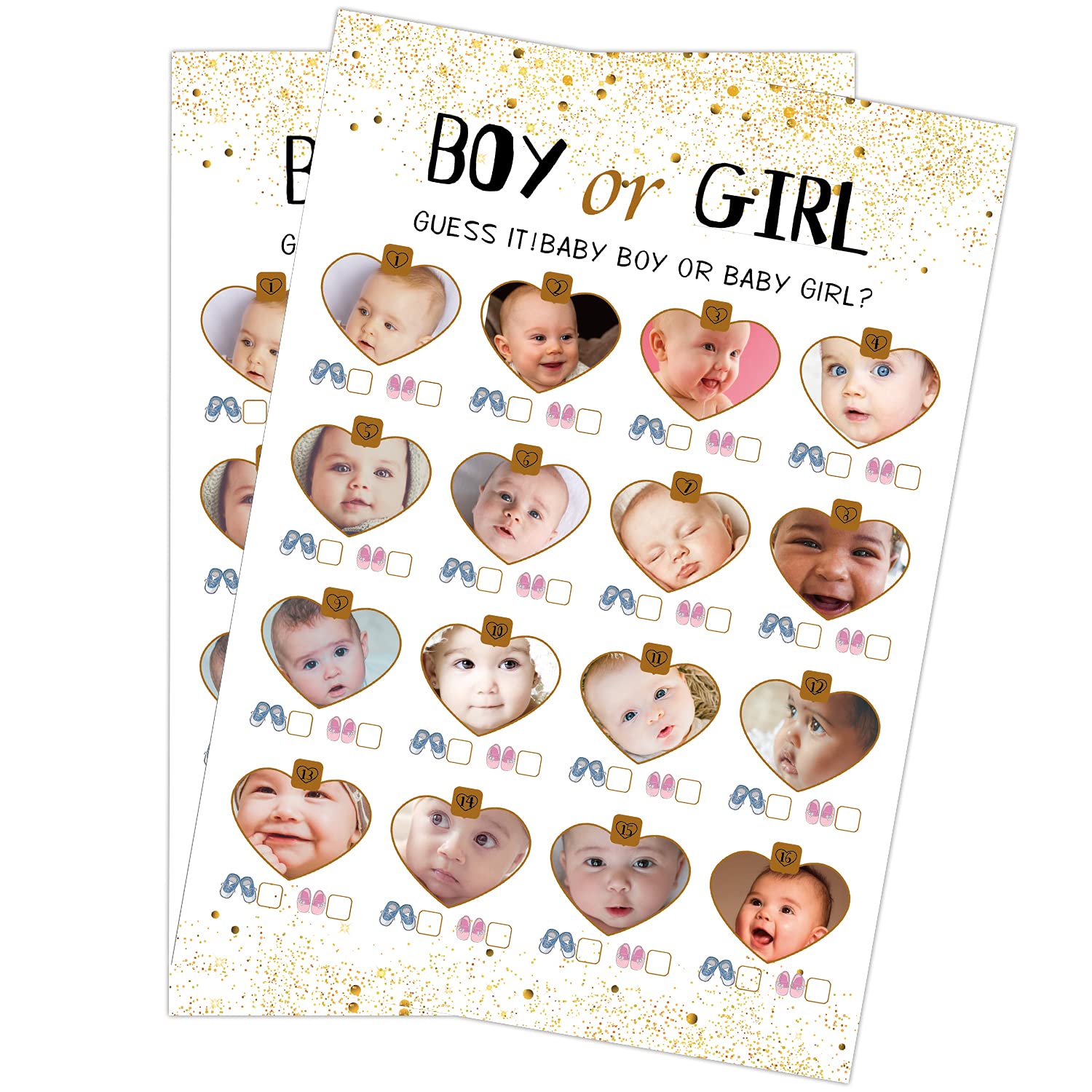 Boy Or Girl Baby Shower Game-31 Cards(Including Answers),Gender Reveal Party,For Mom, Dad, Kids, Women, Men, Gender Neutral Unisex Set