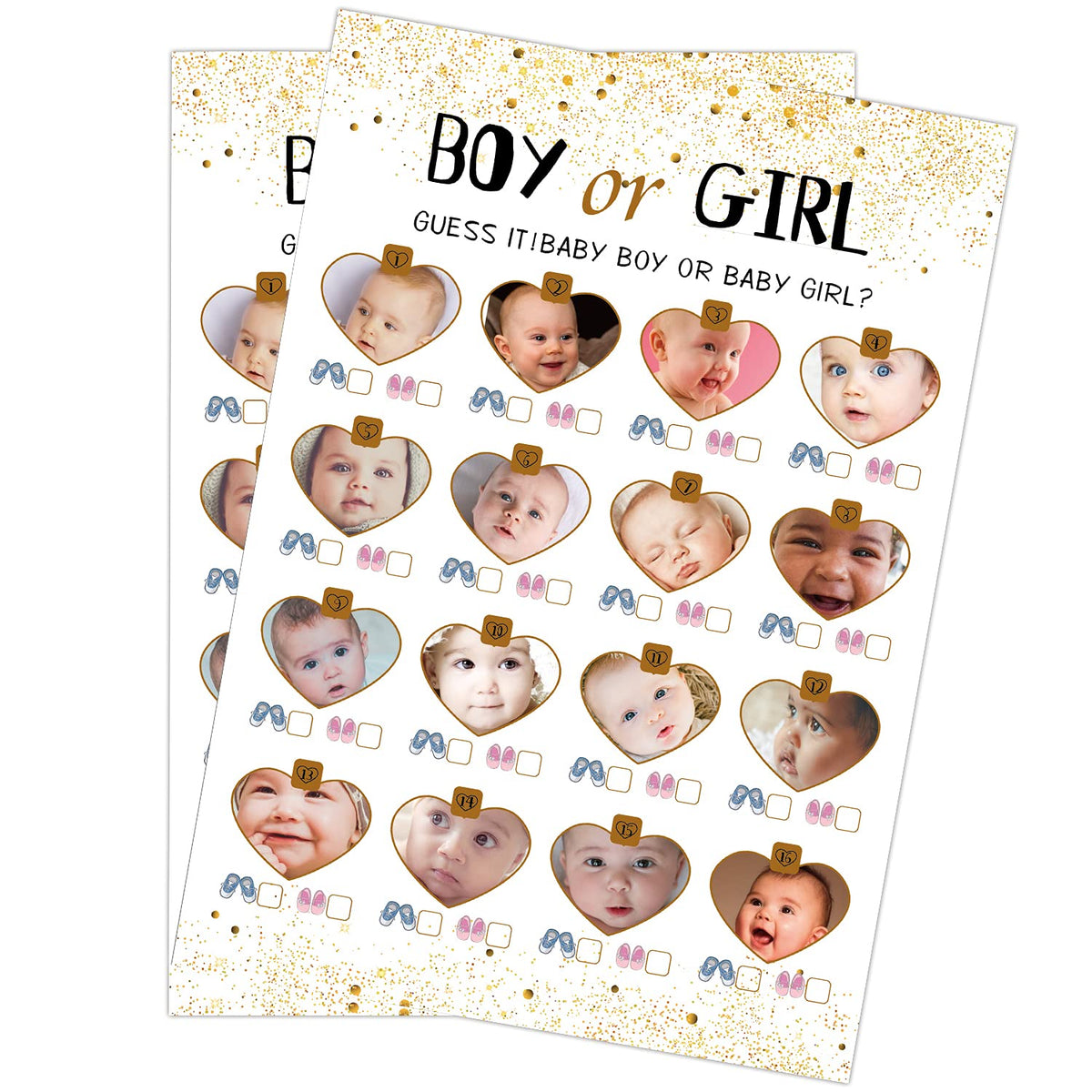 Boy Or Girl Baby Shower Game-31 Cards(Including Answers),Gender Reveal Party,For Mom, Dad, Kids, Women, Men, Gender Neutral Unisex Set