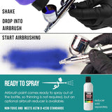 Opaque Aqua Blue Acrylic Special Effects Airbrush Paint - 8Oz Ready To Spray Air Brush Paint For Nails, Models, Fabric - Water-Based Air Brush Painting