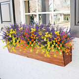 20 Bundles Outdoor Artificial Flowers, Uv Resistant Fake Boxwood Plants Faux Outdoor Plastic Flowers Greenery Shrubs Plants For Spring Indoor Outside Hanging Plants Garden Home Wedding Decor
