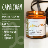 Capricorn Gifts For Women, Astrology Gifts For Women, Capricorn Candle, Zodiac Gift, December January Birthday Gift For Woman, Zodiac Candles, Astrology Candle - 9Oz