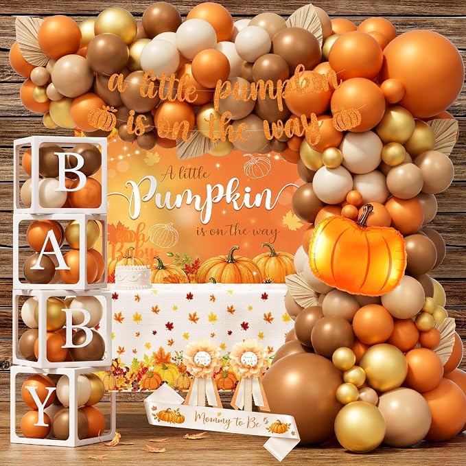 Fall Little Pumpkin Baby Shower Decorations Kit - A Little Pumpkin is On The Way Party Supplies