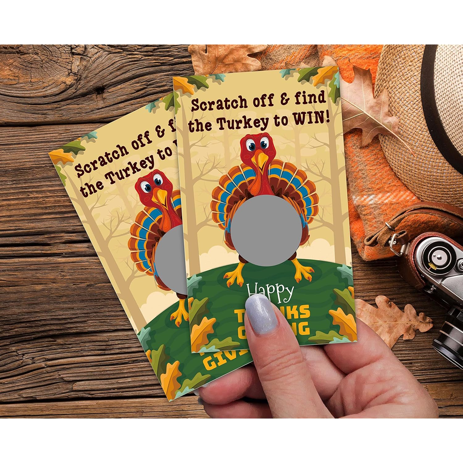 Turkey Scratch Off Games, Thanksgiving Scratch Off Game Cards For Bridal Shower, Fall Festival Raffle Lottery Tickets Cards, Set Of 50 (B03)