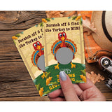Turkey Scratch Off Games, Thanksgiving Scratch Off Game Cards For Bridal Shower, Fall Festival Raffle Lottery Tickets Cards, Set Of 50 (B03)