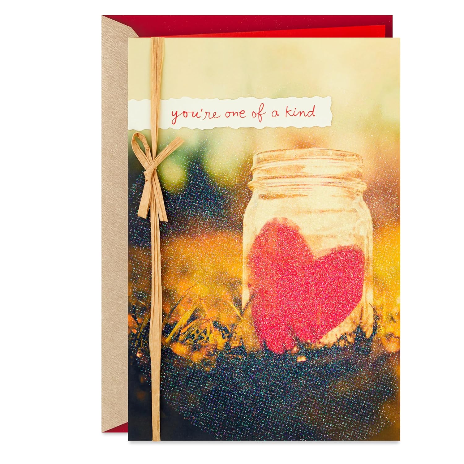 Hallmark Valentine's Day Card (One of a Kind),Mason Jar Paper Heart,0559VFE7582